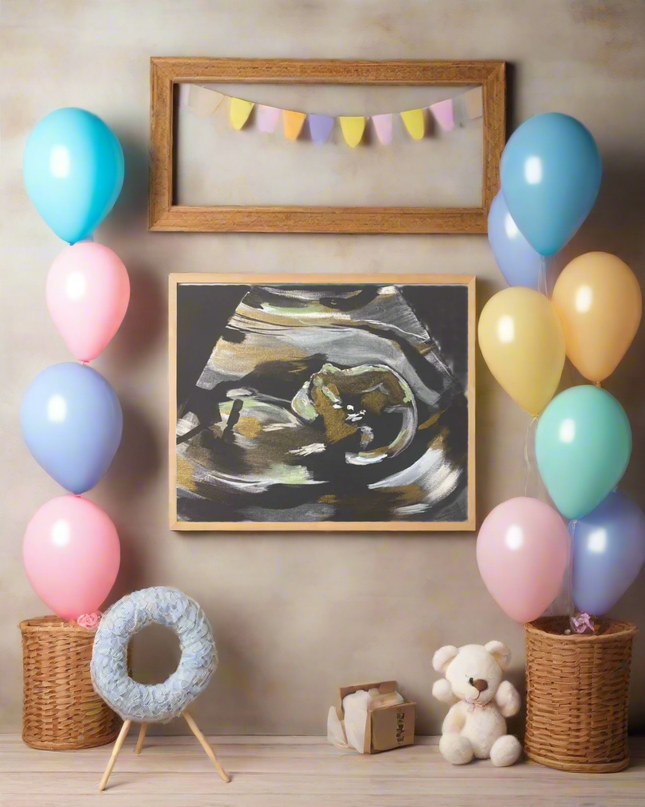 Custom Abstract Ultrasound Painting - Commissioned Artwork