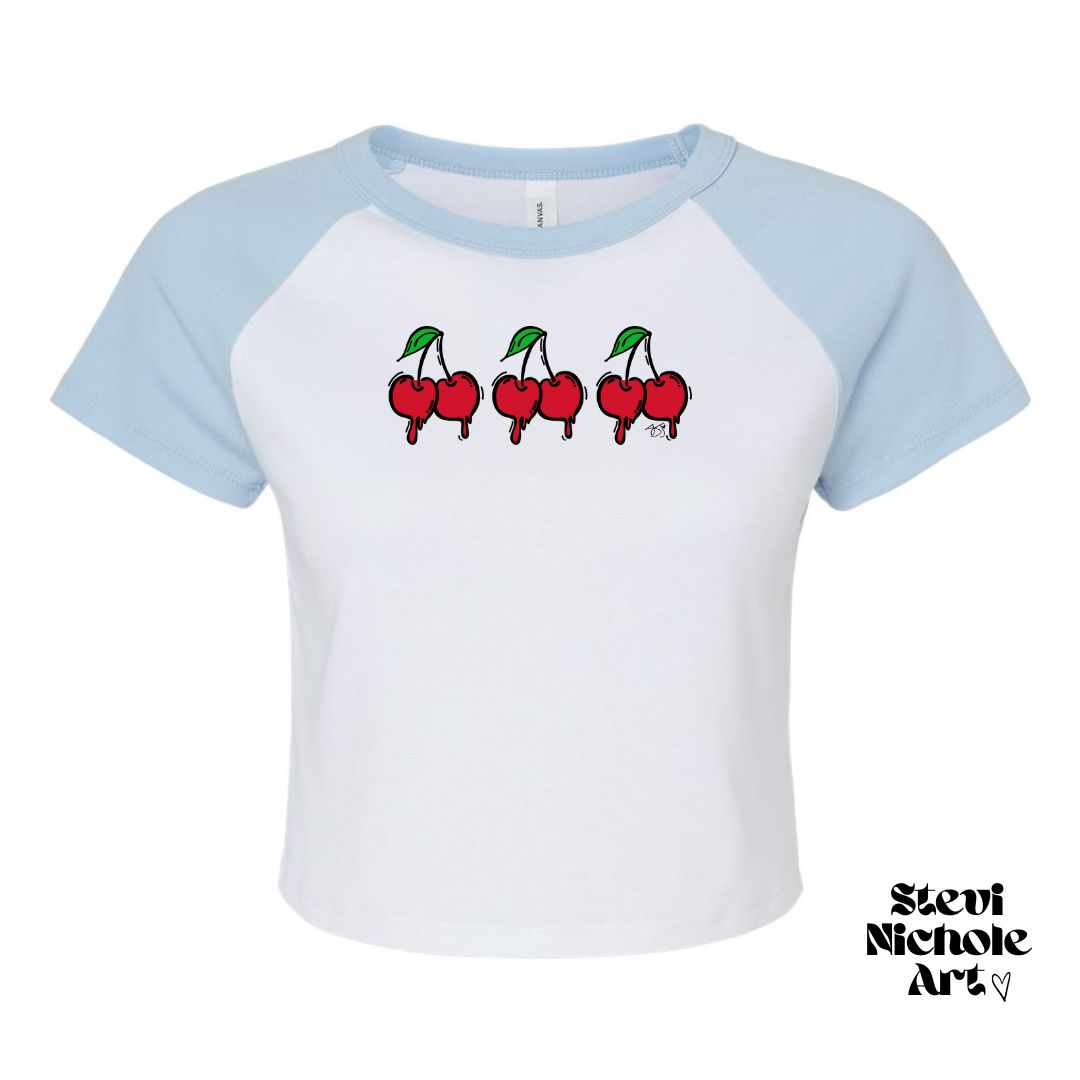 "Boobs x3" Cherry Women's Baby Tee B+C
