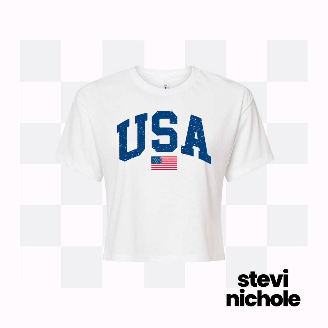 Crop Top CHECK/Solid USA Tees