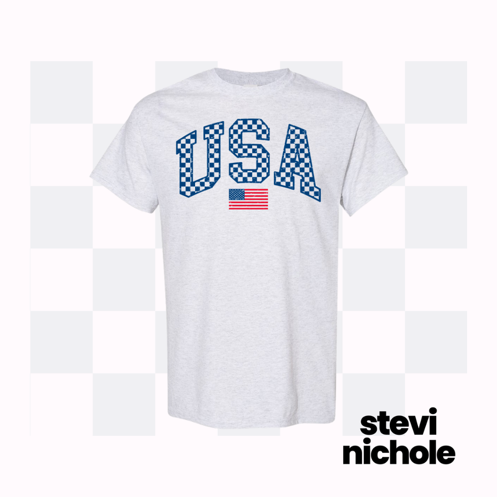 Check Print USA ASH TEE/ CREWNECK SWEATSHIRT (Copy)