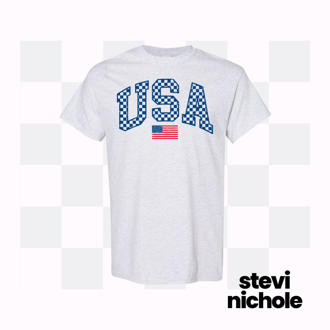 Check Print USA ASH TEE/ CREWNECK SWEATSHIRT (Copy)