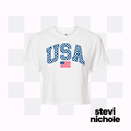 Crop Top CHECK/Solid USA Tees