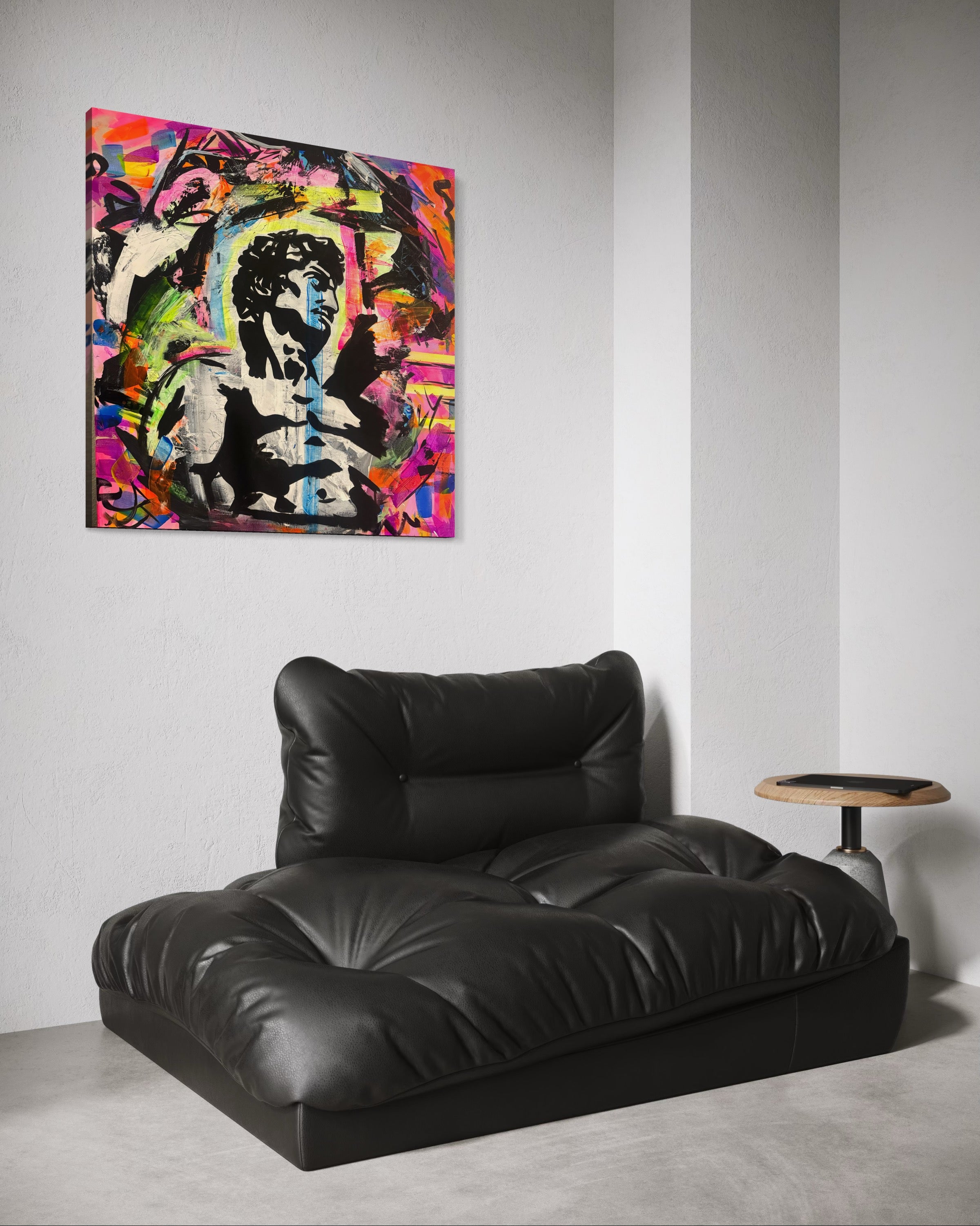 Neon David -Original Mixed Media Painting