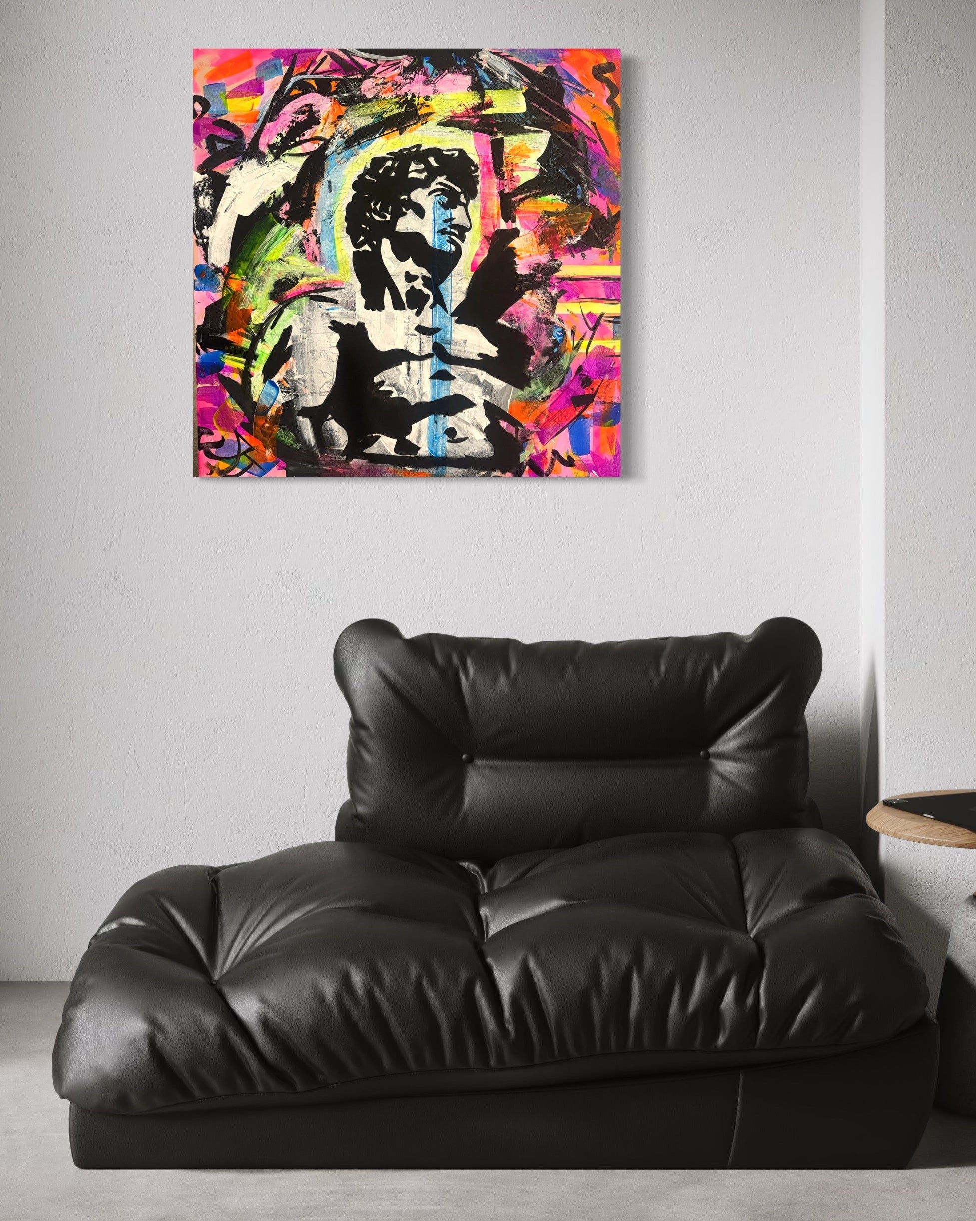 Neon David -Original Mixed Media Painting – Stevi Nichole Art