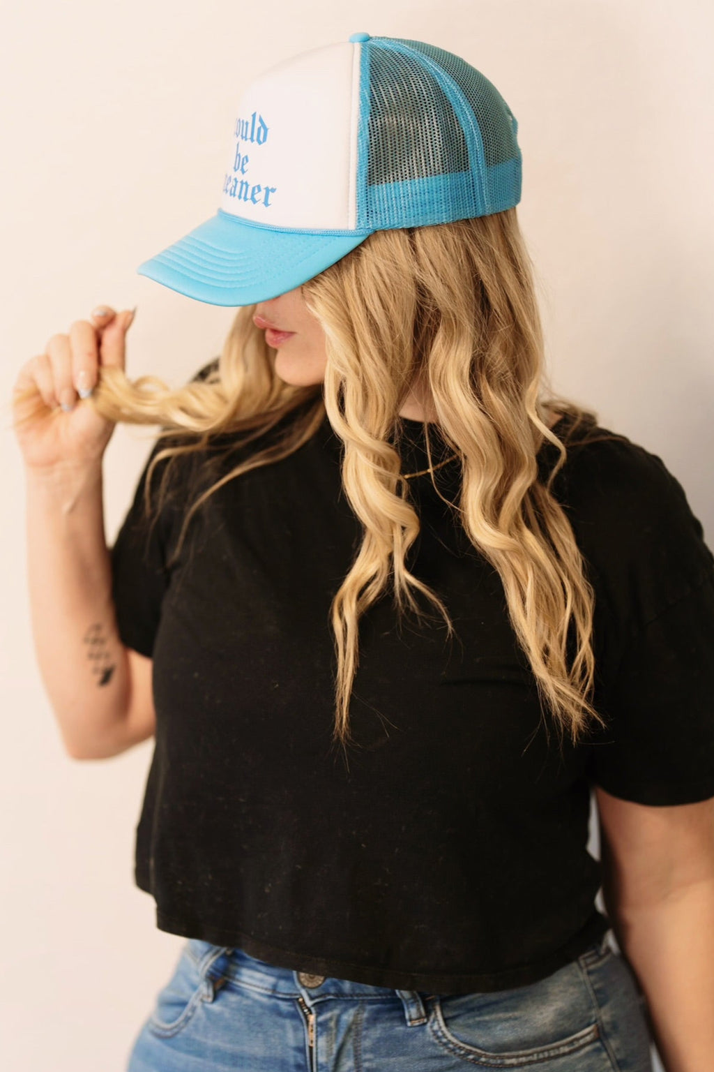 Trucker Cap - White/Baby Blue