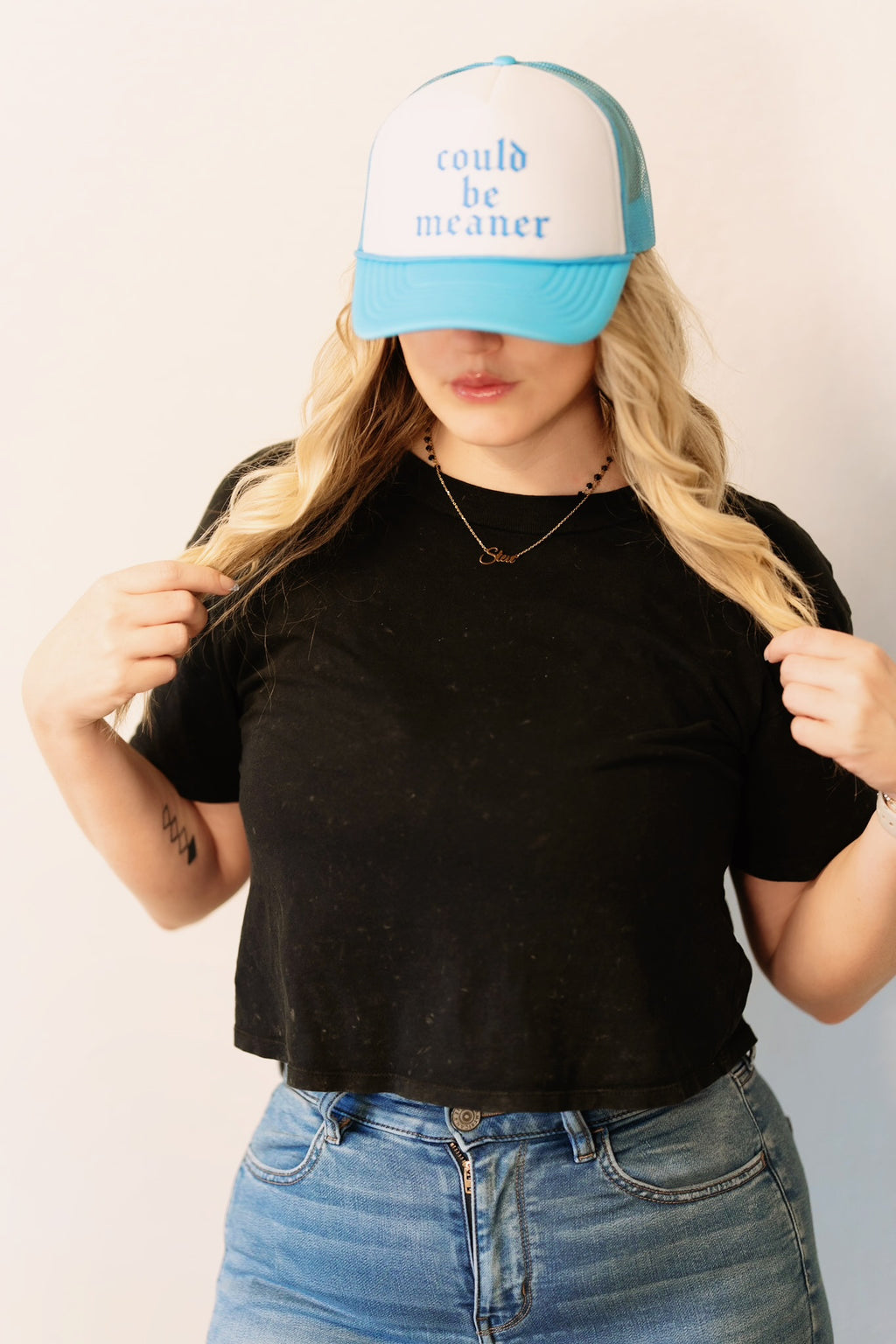 Trucker Cap - White/Baby Blue