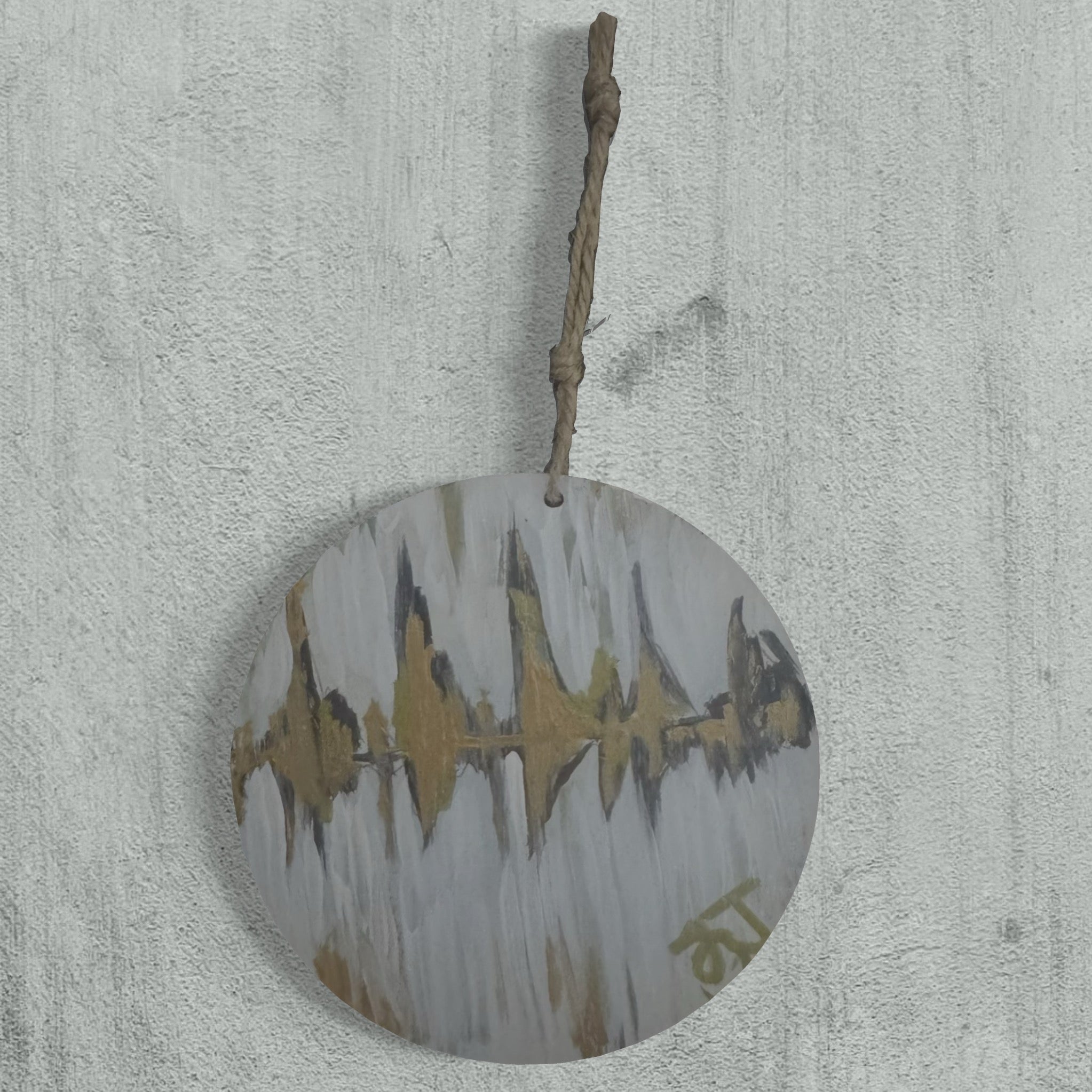 textured painted heartbeat ornament