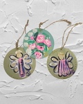 rose and angel ornament set of 3