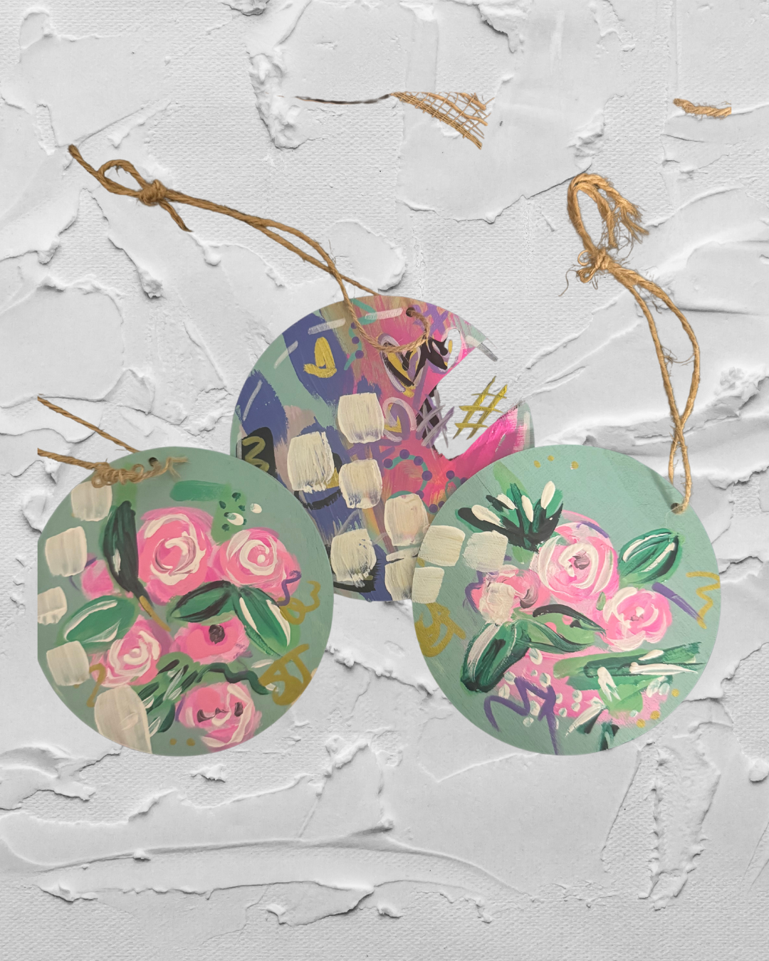 fancy abstract ornament set of 3