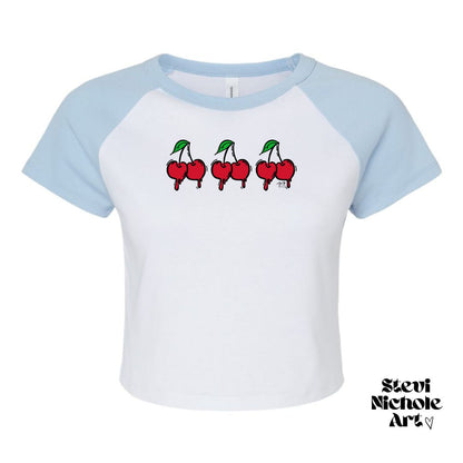 "Boobs x3" Cherry Women's Baby Tee B+C